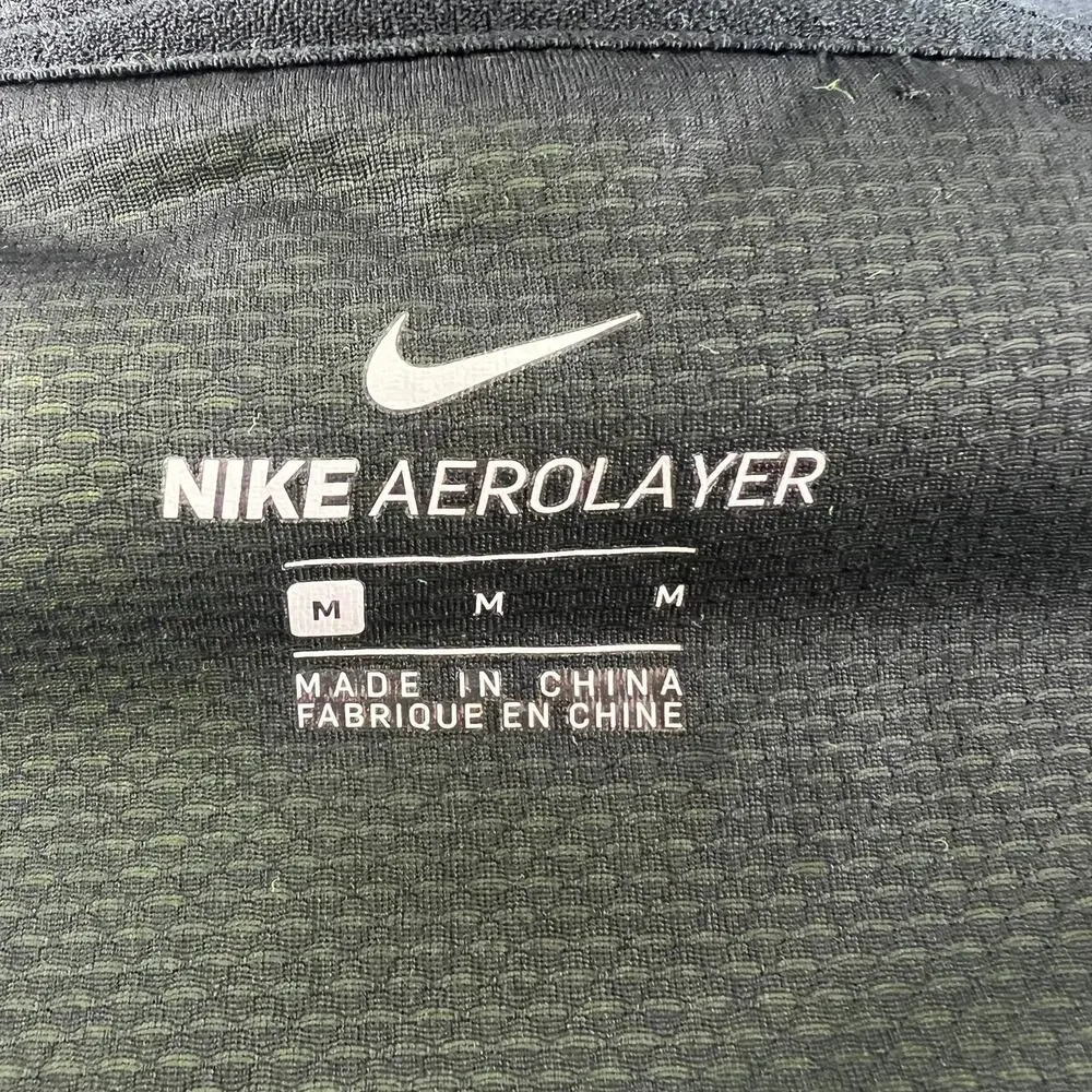 NIKE AeroLayer Gray Black M Training Bomber Jacket Nylon Long Sleeve Full Zip